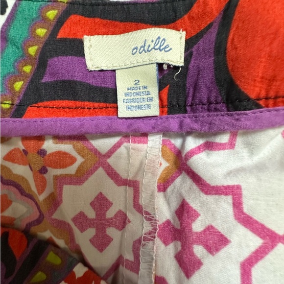 Anthropologie Odille Tiered Cotton Mini Skirt Paisley Size 2 - Picture 6 of 7